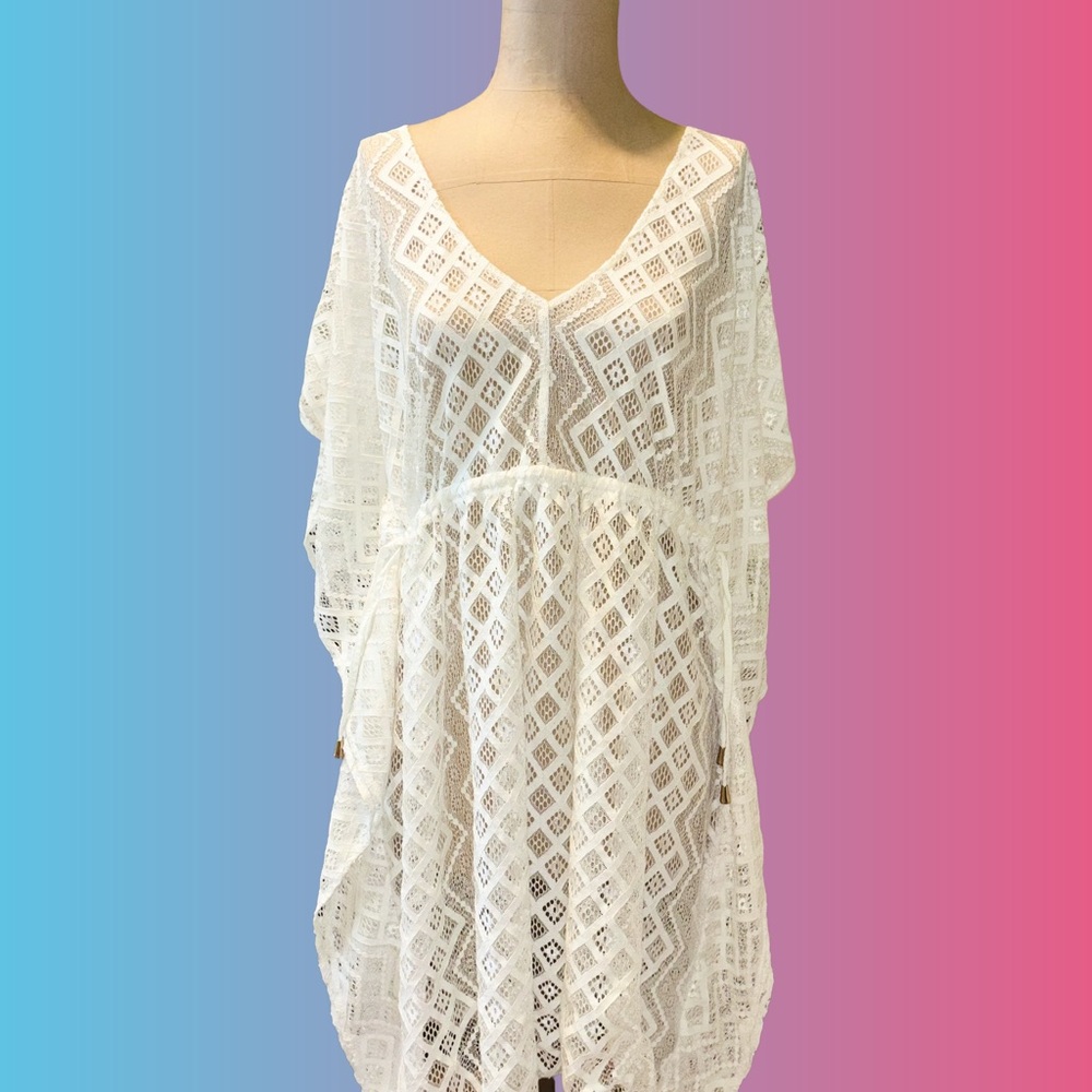 Jessica Simpson White Lace Swim Cover-Up